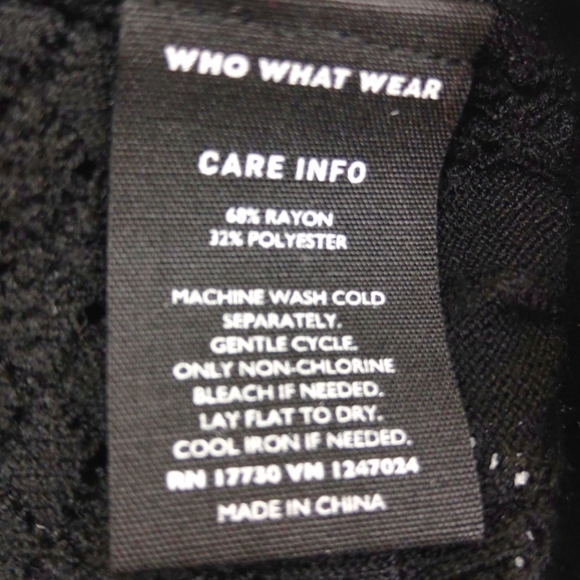 Who What Wear Pointelle Polo Black 2X NWT - Picture 8 of 8